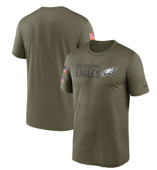 Men's Philadelphia Eagles 2022 Olive Salute to Service Legend Team T-Shirt